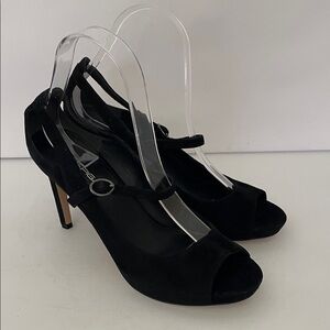 Via Spiga Black Peep-Toe Heels